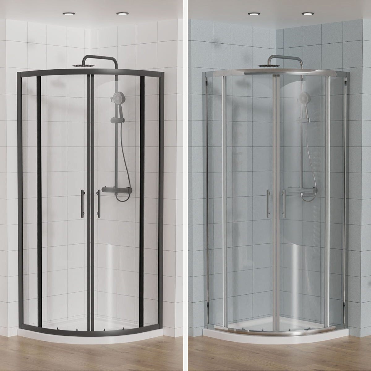 Quadrant Shower Enclosure Walk In Corner 6mm Cubicle Easy Clean Glass Screen