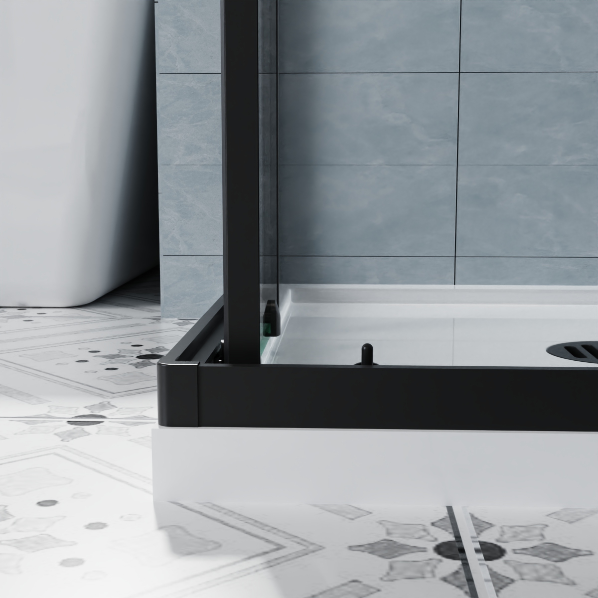 Corner Entry Shower Enclosure Walk in Cubicle Sliding Door 6mm Glass Screen - Picture 23 of 23