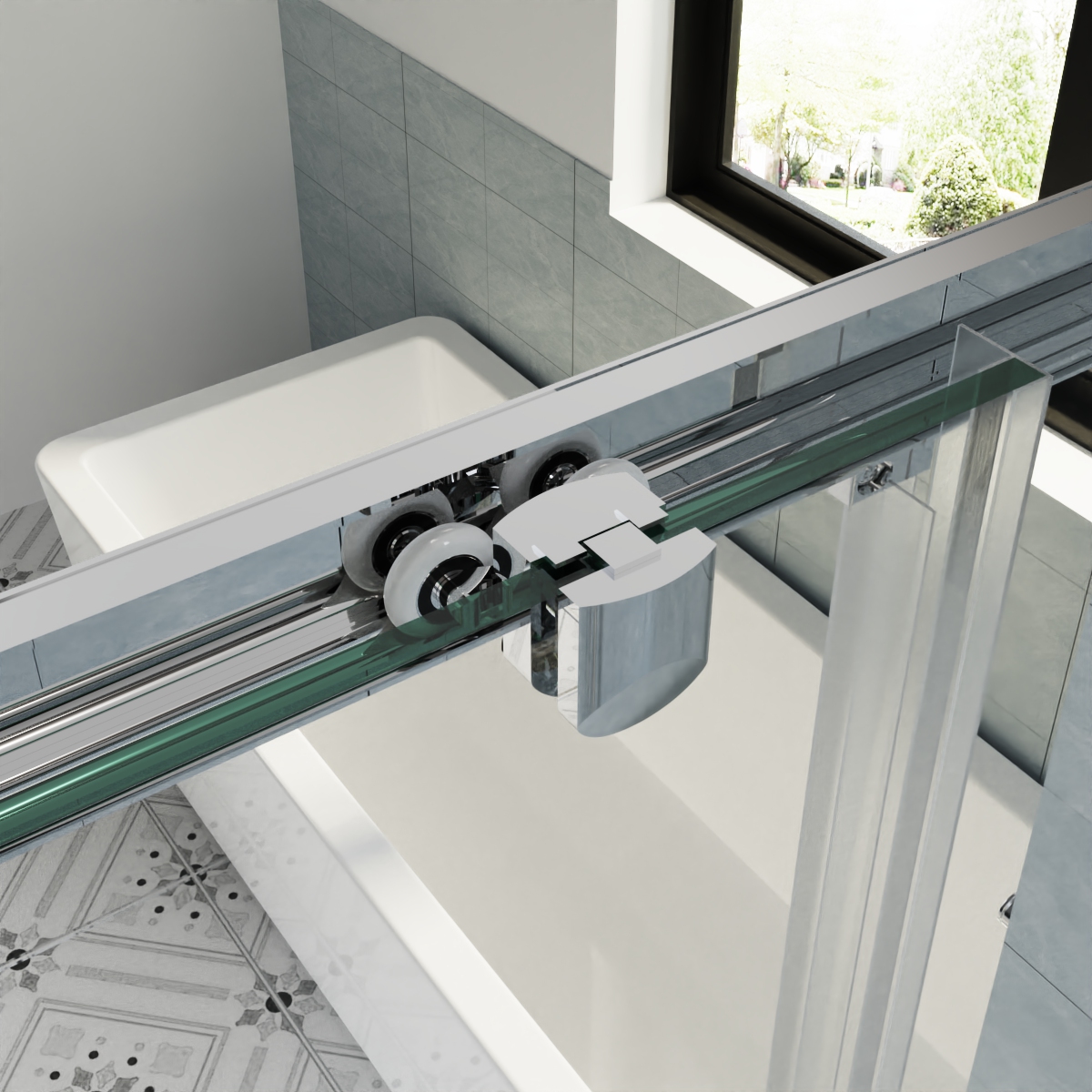 Corner Entry Shower Enclosure Walk in Cubicle Sliding Door 6mm Glass Screen - Picture 14 of 23
