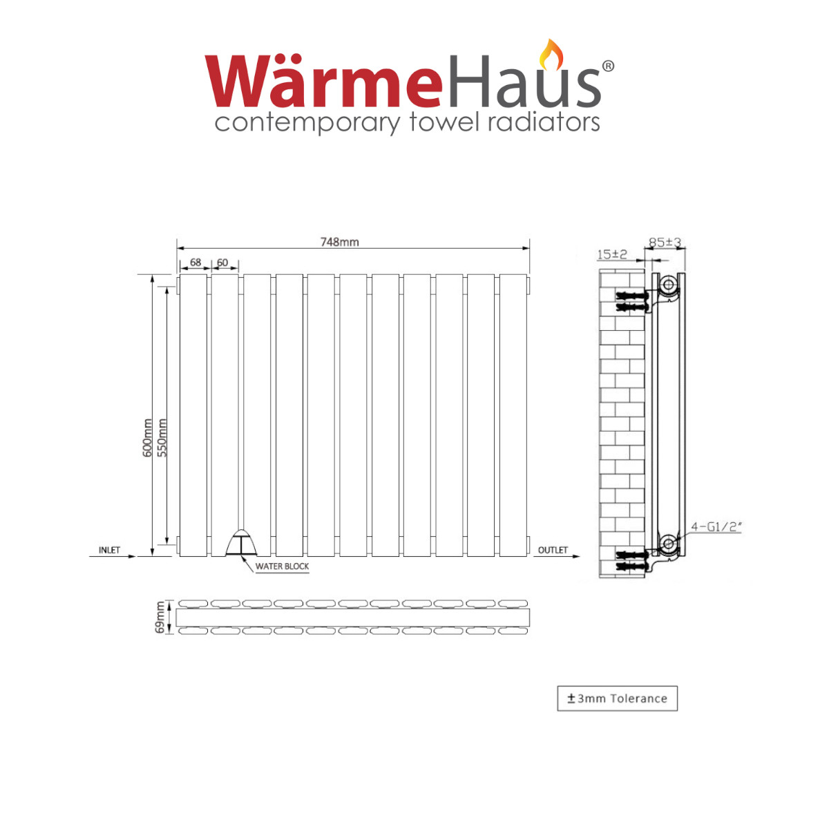 Designer Grey Flat Oval Panel Horizontal Vertical Radiator ...