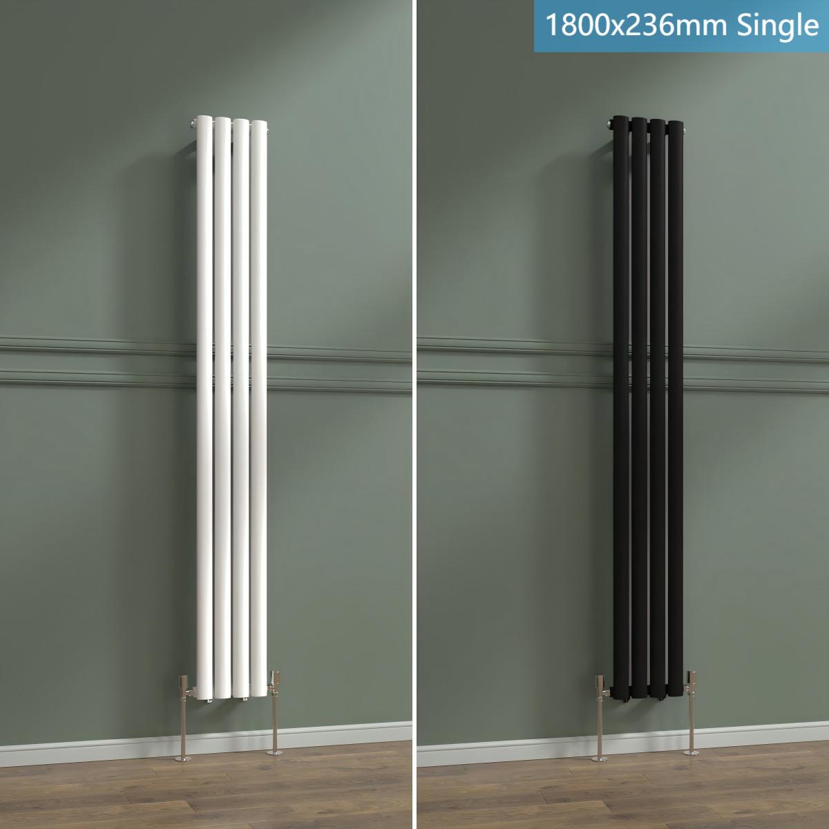 Vertical Designer Radiator Single Double Oval Column Central Heating Tall Rads