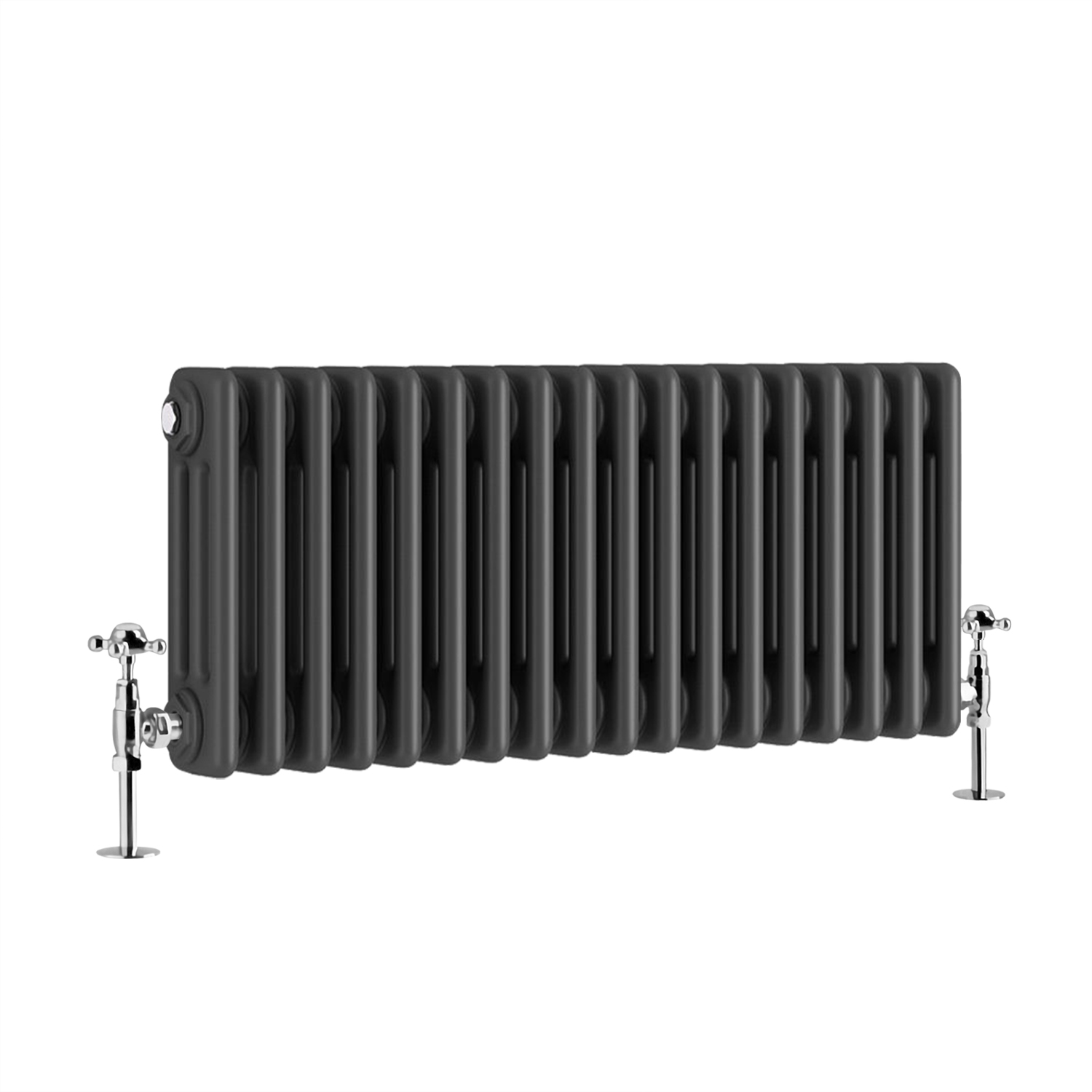 Traditional Radiators Double Triple Horizontal Anthracite Grey Cast ...