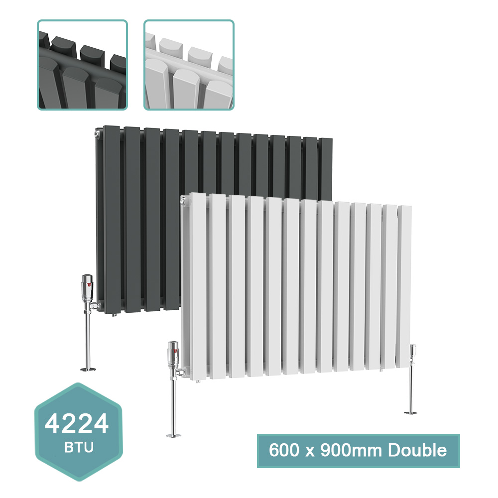 Vertical Horizontal Rectangle Flat Panel Heating Radiators White Matt ...