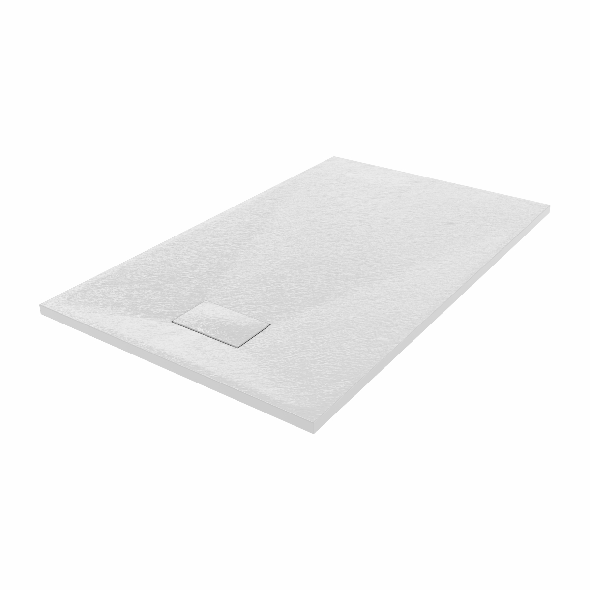 SMC White Shower Tray for Shower Enclosure Slate Stone Effect with Waste
