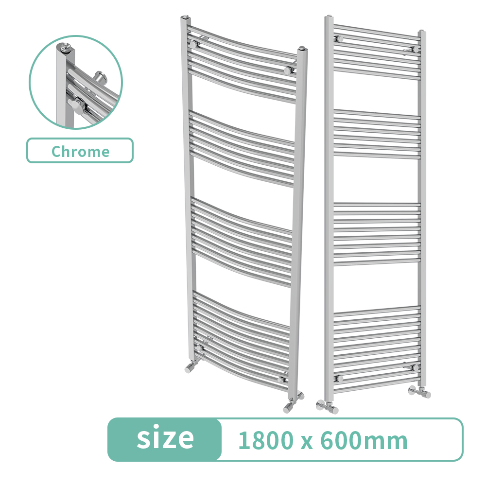 Straight Curved Modern Heated Towel Rail Radiator Bathroom Chrome Ladder Warmer