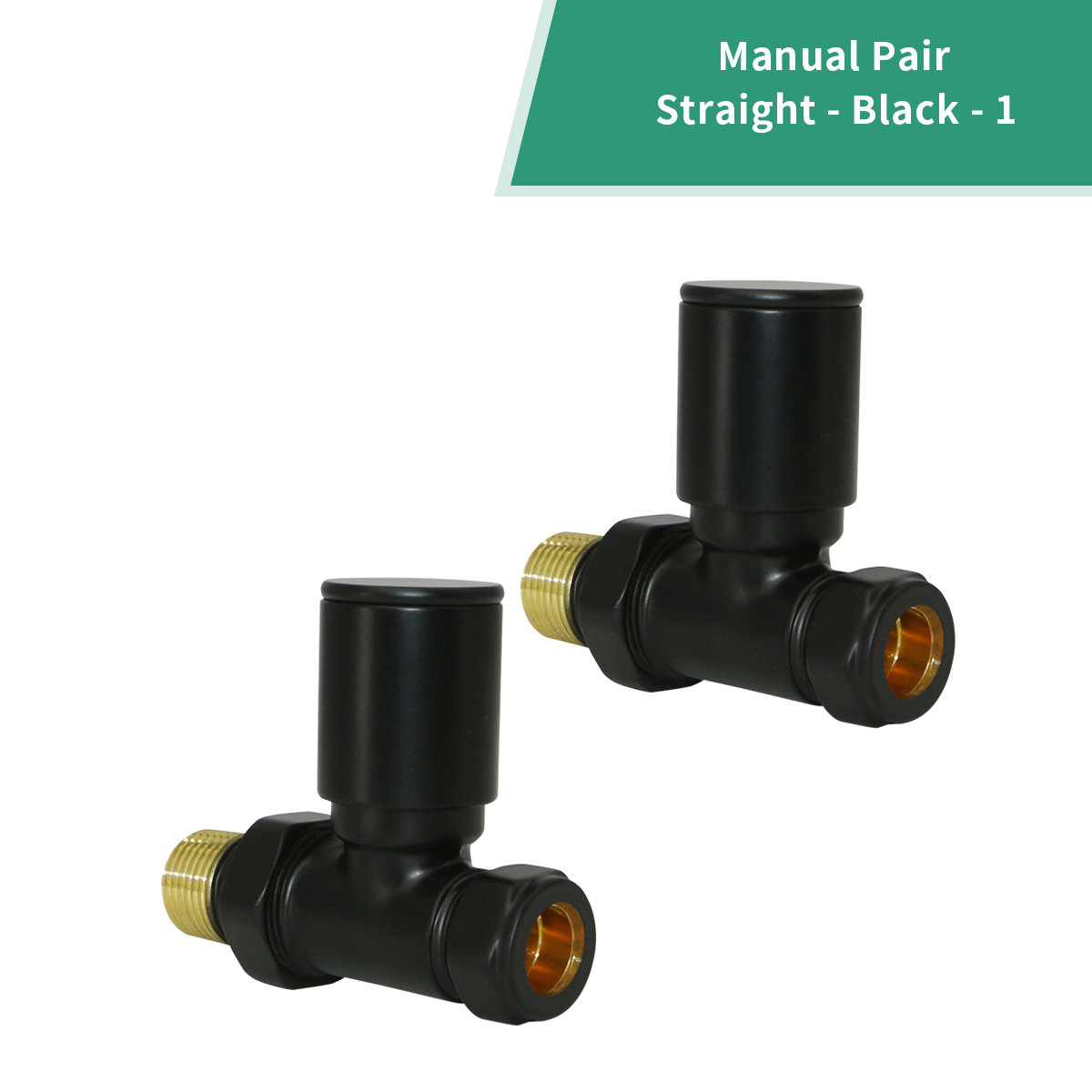 Twin Pack Manual Towel Rail Radiator Valves Pipes 15mm Straight Angled Corner