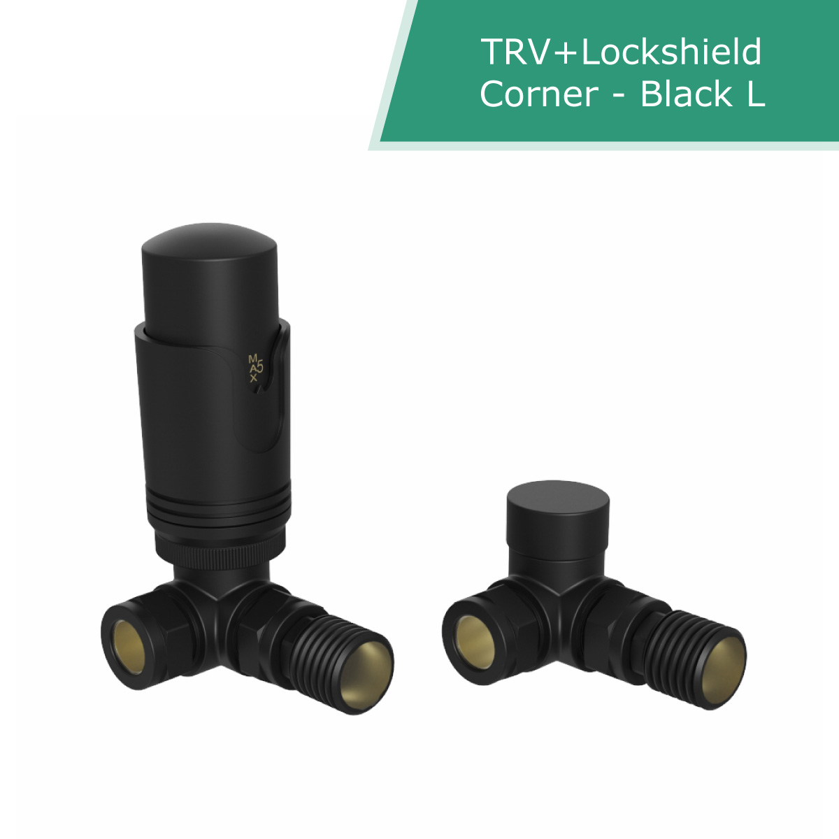 Twin Pack Thermostatic Towel Rail Radiator Valves 15mm Straight Angled Corner
